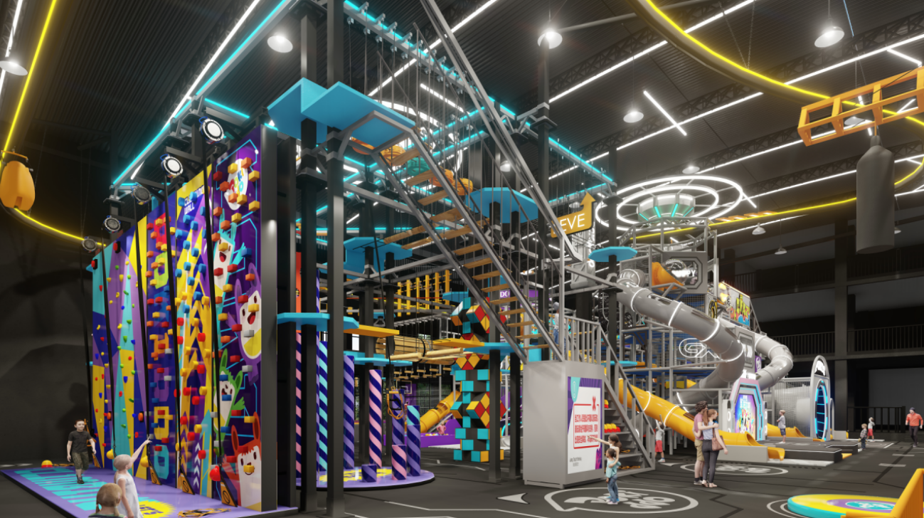 Interior amusement park design illustration