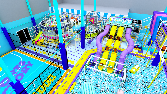 BetTaplay 4160SQM Colorido Interactive Interactive Inter -Inter Commercial Soft Play For Kids Plastic Trampoline Park