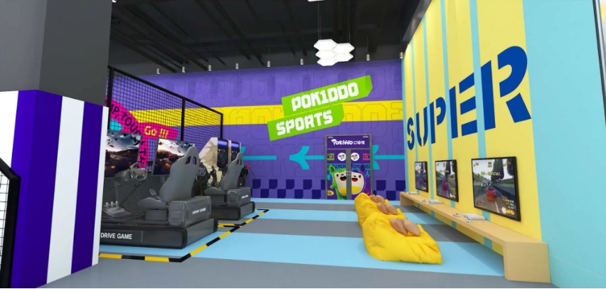 Interior amusement park design illustration