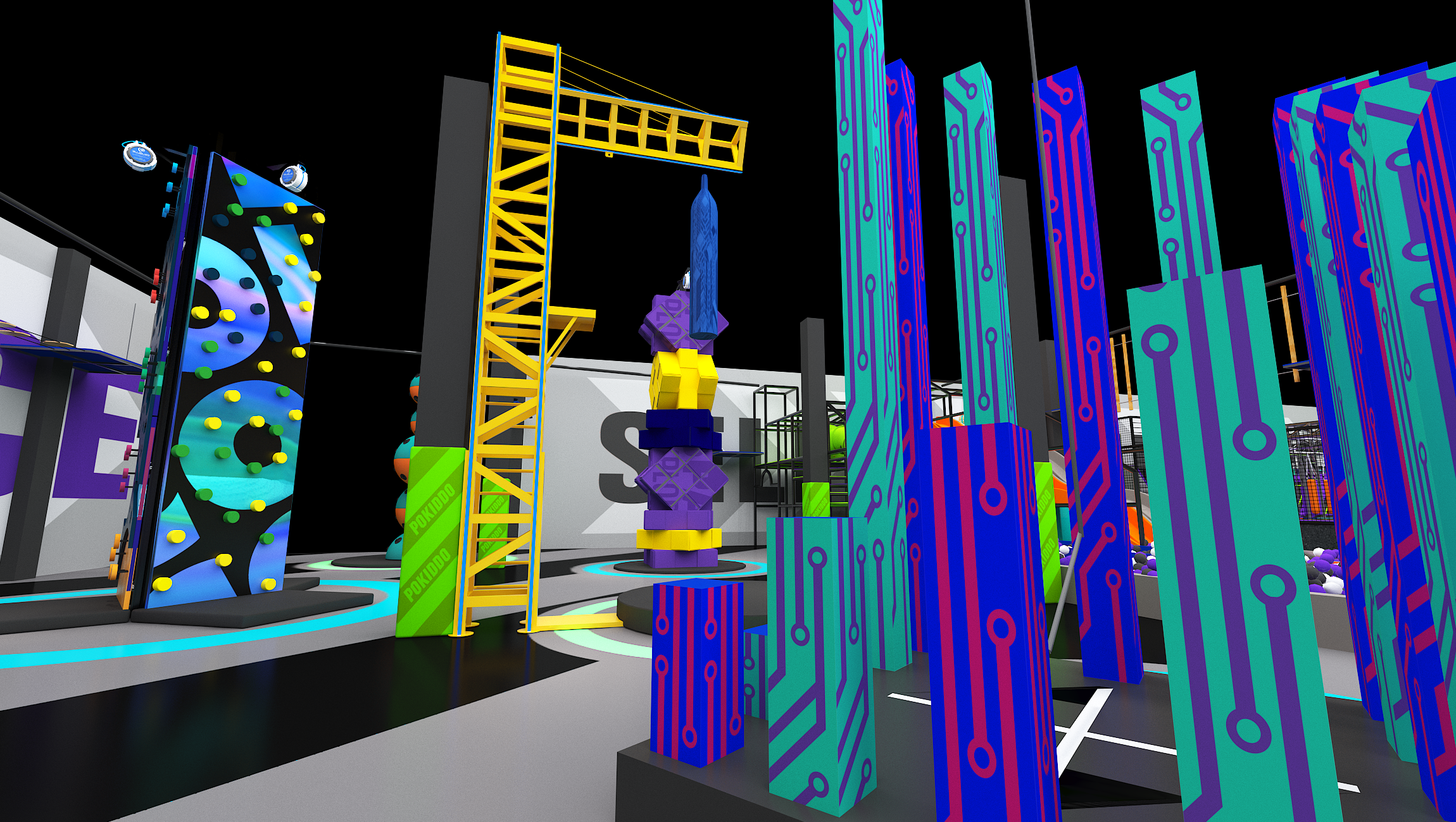 The effect drawing of the indoor sports park