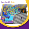 Bettaplay 550 SQM Commercial Indoor Wall Obstacle Ropes Course Playground Indoor Curved Horn Slide 
