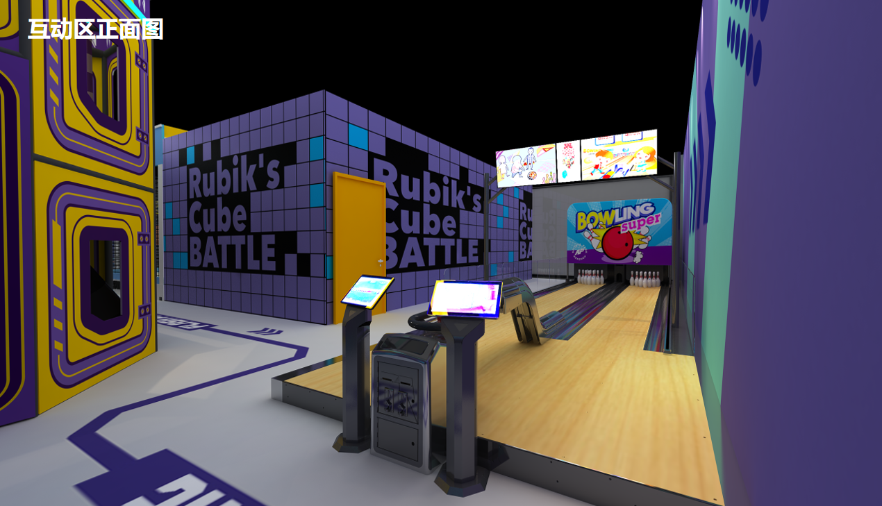 Interior amusement park design illustration