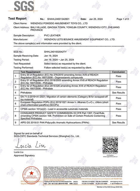 PVC Leather Chemical Test Report