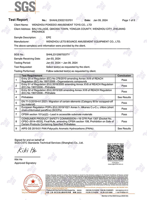 EPE Foam Chemical Test Report