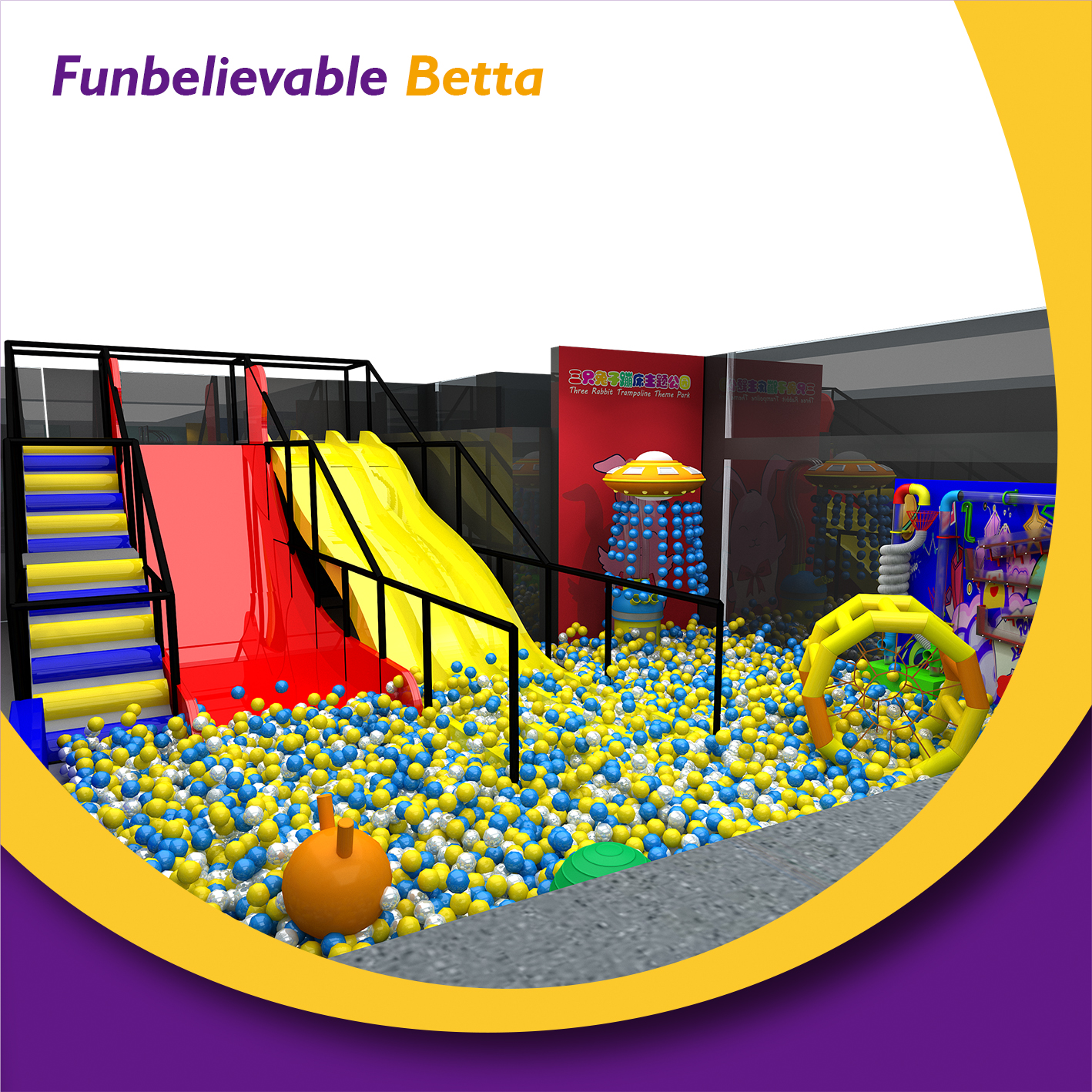 Bettaplay Trampoline Kids Area with Foam Pit Indoor Playground Play Area Ball Pit Supplier