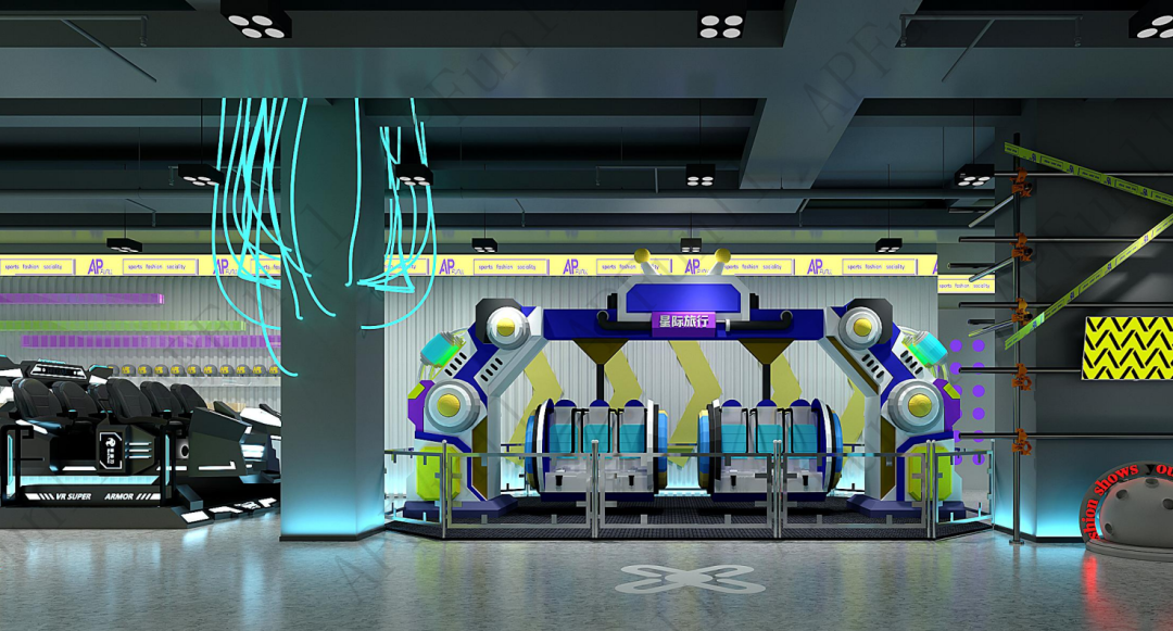 Interior amusement park design illustration