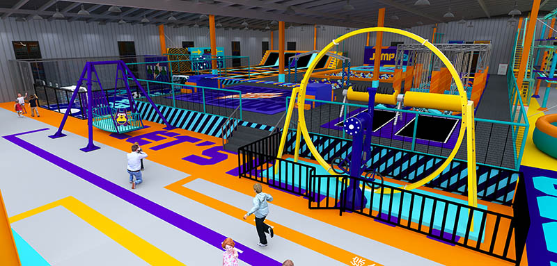 Interior amusement park design illustration