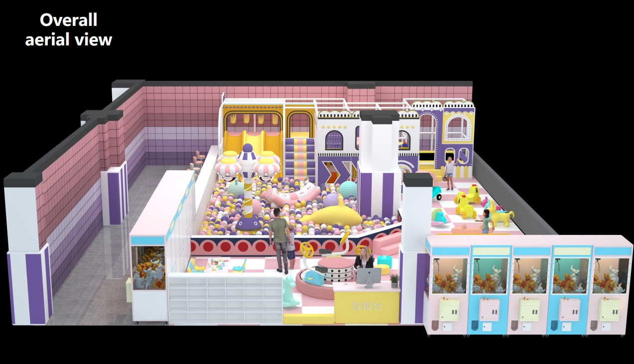 Interior amusement park design illustration