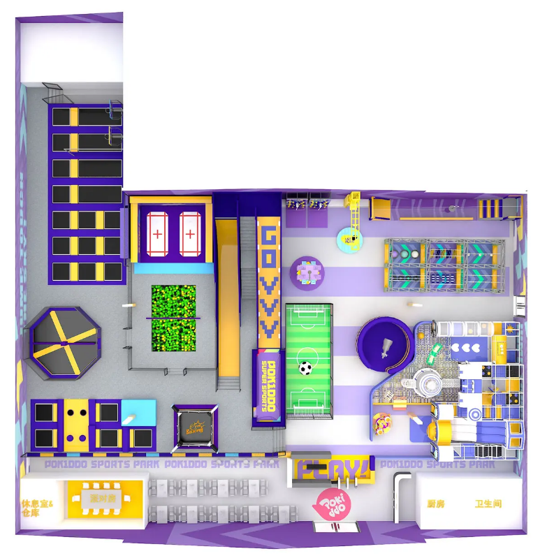 Interior amusement park design illustration