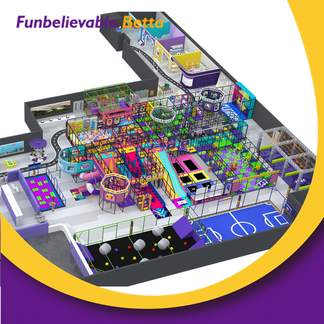 Bettaplay 3000 sqm Indoor Playground Double Slide Interactive Athletic Equipment