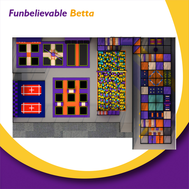 BetTaplay 310㎡ Equipo de parque inferior Parque Trampolín Trampolín Niños Zona de salto Parque de diversiones con estructura de parque infantil suave