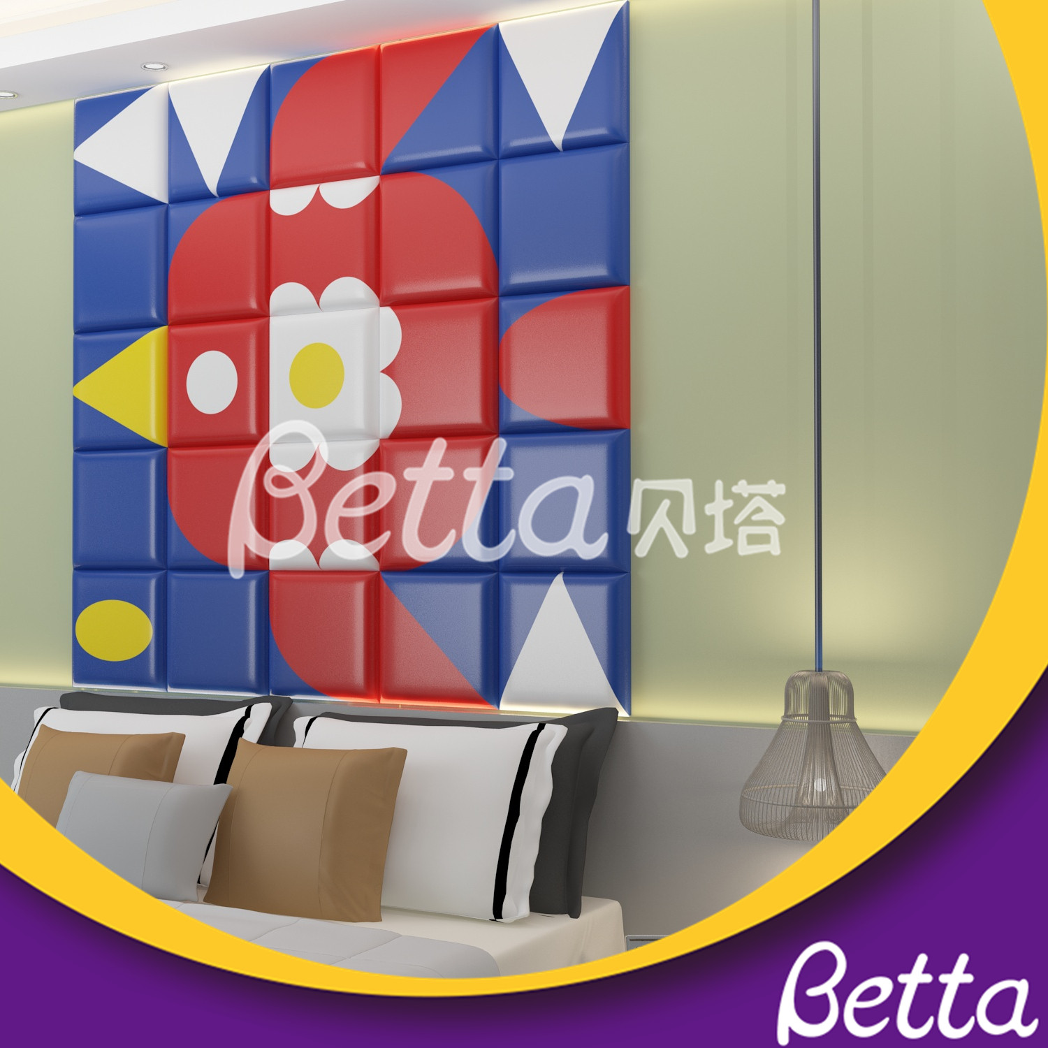 Safety Colorful Soft Wall Customized Soft Wall for Kids Room Playground